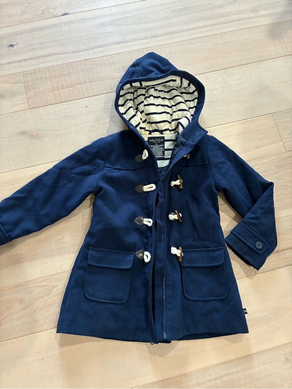 Nautica toddler Navy Hooded toggle coat